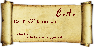 Czifrák Anton névjegykártya